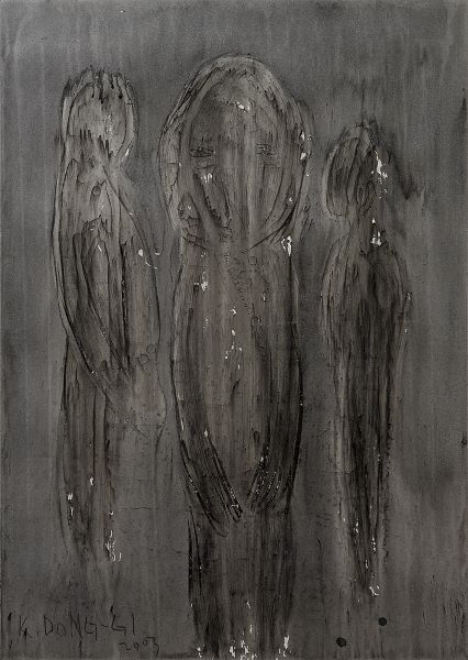 Black Tears, 2003, Acrylic Ink on paper, 100x71cm